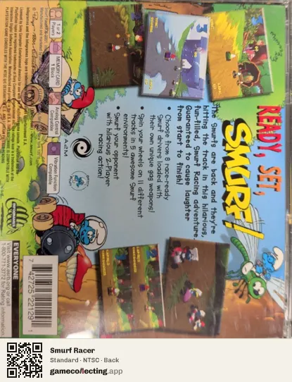 Smurf Racer PlayStation, NTSC box back