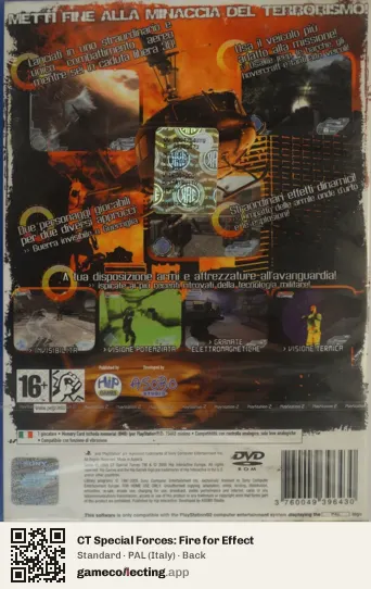CT Special Forces: Fire for Effect PlayStation 2, Italy box back