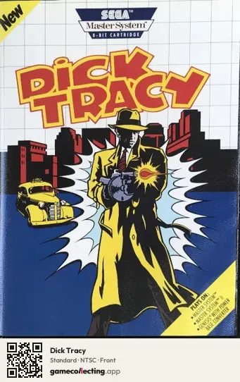 Dick Tracy Sega Master System, NTSC box front