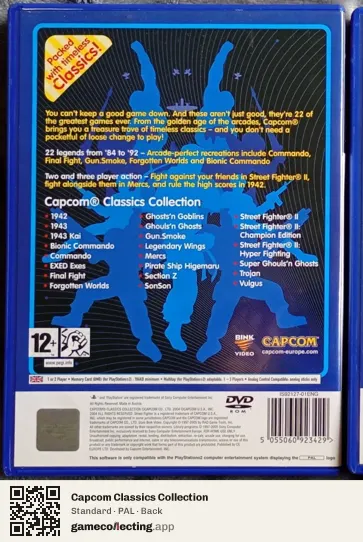 Capcom Classics Collection PlayStation 2, PAL box back