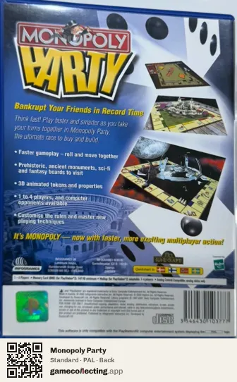 Monopoly Party PlayStation 2, PAL box back