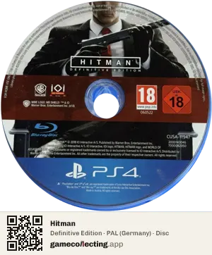 Hitman PlayStation 4, PAL disc