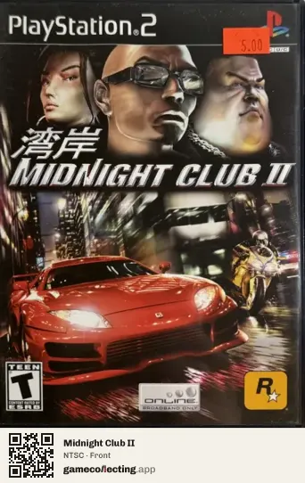 Midnight Club II PlayStation 2, NTSC box front