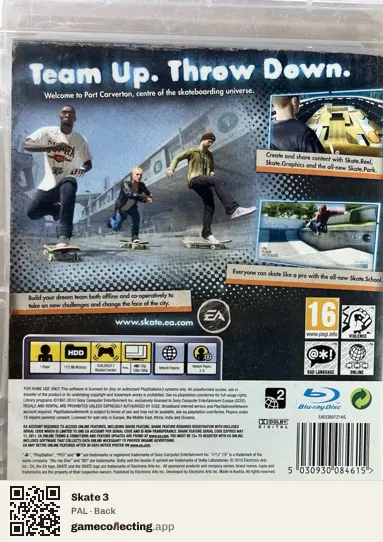 Skate 3 PlayStation 3, PAL box back