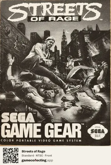 Streets of Rage Sega Game Gear, NTSC box front