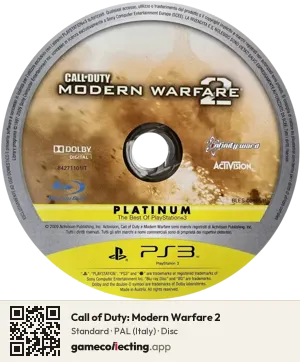 Call of Duty: Modern Warfare 2 PlayStation 3, PAL disc