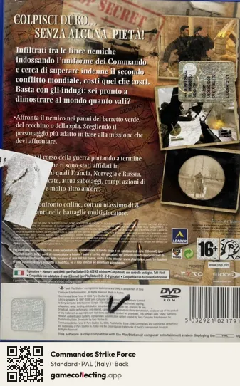 Commandos Strike Force PlayStation 2, Italy box back
