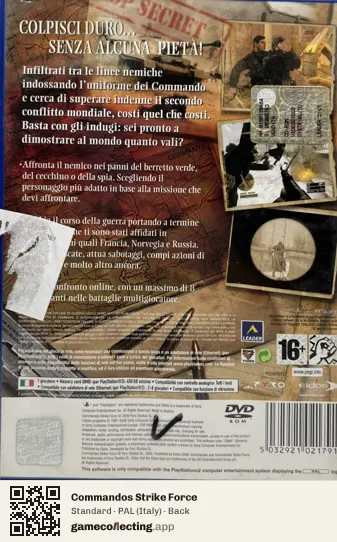 Commandos Strike Force PlayStation 2, Italy box back