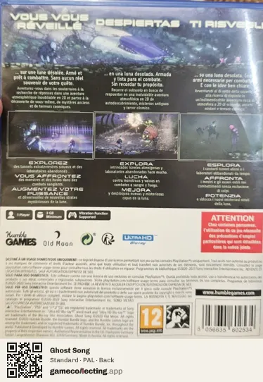 Ghost Song PlayStation 5, PAL box back