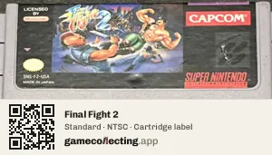 Final Fight 2 Super Nintendo Entertainment System, NTSC cartridge label