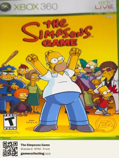 The Simpsons Game Xbox 360, NTSC box front