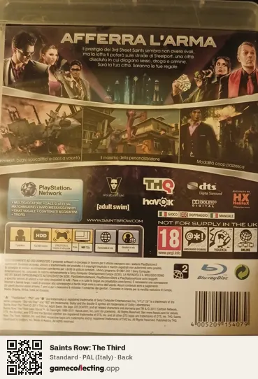 Saints Row: The Third PlayStation 3, Italy box back