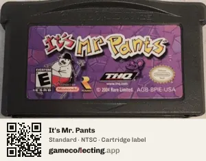 It's Mr. Pants Game Boy Advance, NTSC cartridge label
