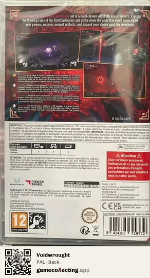 Voidwrought Nintendo Switch, PAL box back