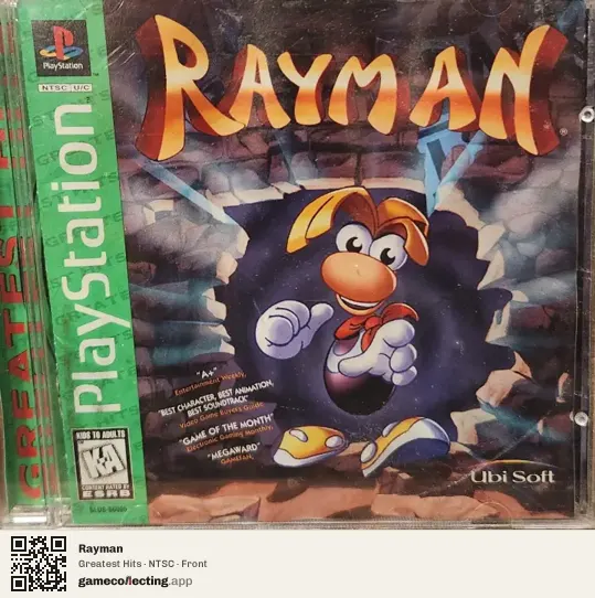 Rayman PlayStation, NTSC box front
