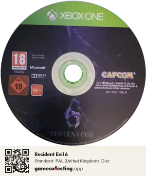 Resident Evil 6 Xbox One, PAL disc