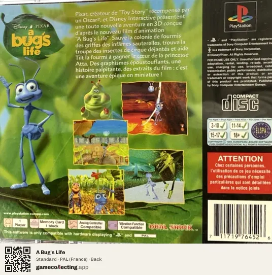 A Bug's Life PlayStation, France box back