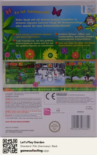 Let's Play Garden Nintendo Wii, Germany box back