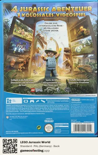 LEGO Jurassic World Nintendo Wii U, Germany box back
