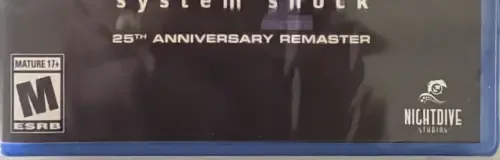 System Shock 2: 25th Anniversary Remaster, the ESRB box on its front