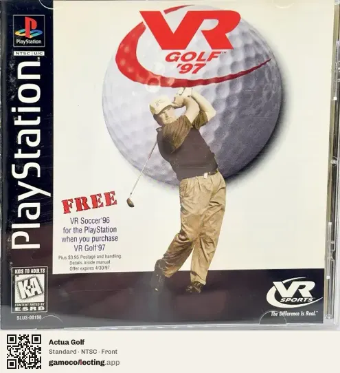Actua Golf PlayStation, NTSC box front