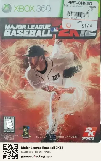 Major League Baseball 2K12 Xbox 360, NTSC box front