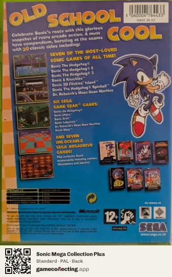 Sonic Mega Collection Plus Xbox, PAL box back
