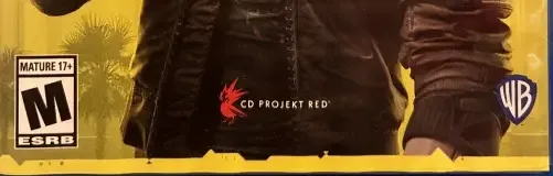 Cyberpunk 2077, the ESRB box on its front