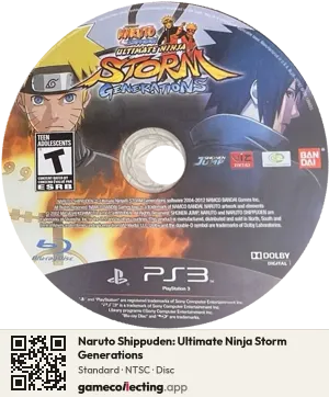 Naruto Shippuden: Ultimate Ninja Storm Generations PlayStation 3, NTSC disc