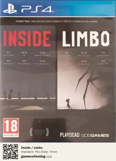 Inside / Limbo PlayStation 4, Italy box front