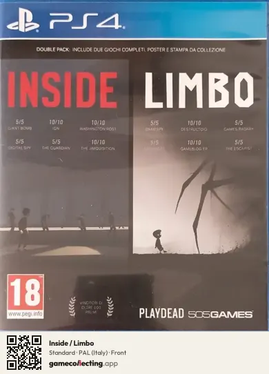 Inside / Limbo PlayStation 4, Italy box front