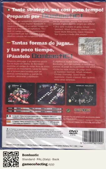 Bombastic PlayStation 2, Italy box back
