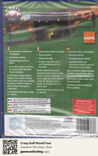 Crazy Golf World Tour PlayStation 2, Italy box back