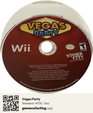 Vegas Party Nintendo Wii, NTSC disc