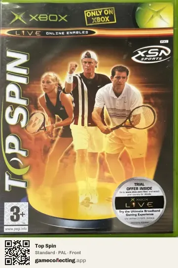 Top Spin Xbox, PAL box front