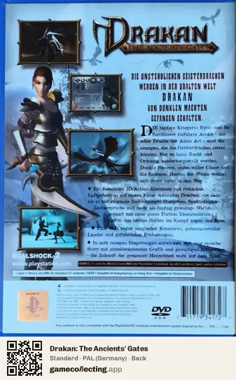 Drakan: The Ancients' Gates PlayStation 2, Germany box back