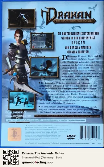 Drakan: The Ancients' Gates PlayStation 2, Germany box back