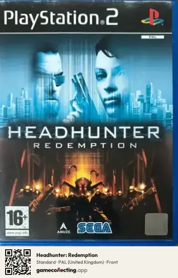 Headhunter: Redemption PlayStation 2, United Kingdom box front