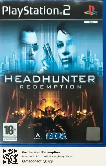Headhunter: Redemption PlayStation 2, United Kingdom box front