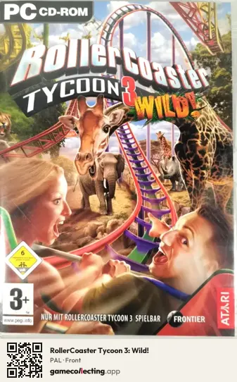 RollerCoaster Tycoon 3: Wild! Computer, PAL box front