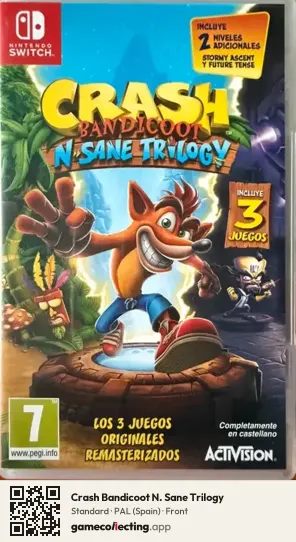 Crash Bandicoot N. Sane Trilogy Nintendo Switch, Spain box front