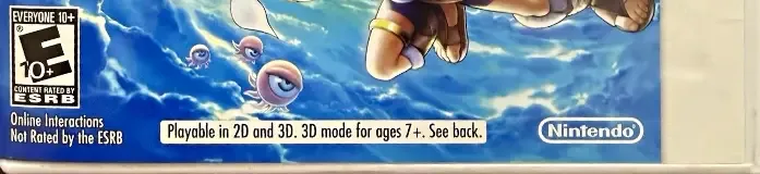 Kid Icarus: Uprising, the ESRB box on its front