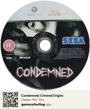 Condemned: Criminal Origins Xbox 360, PAL disc