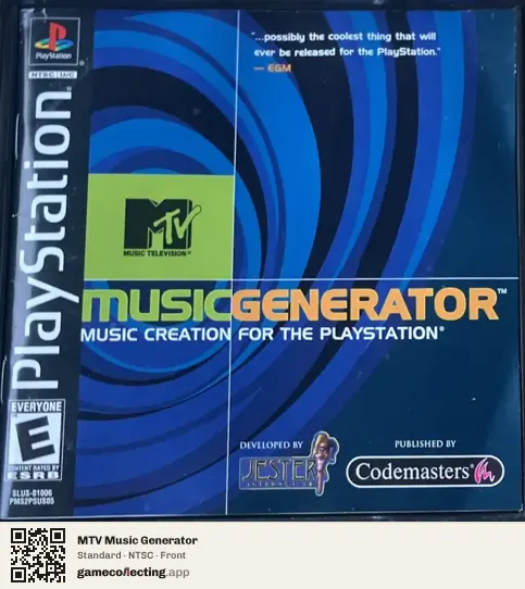 MTV Music Generator PlayStation, NTSC box front