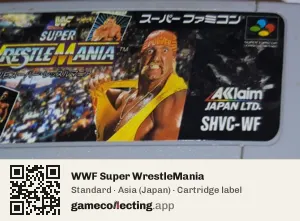 WWF Super WrestleMania Super Nintendo Entertainment System, Asia cartridge label