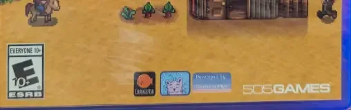 Stardew Valley, the ESRB box on its front
