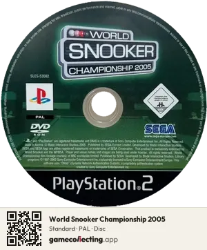 World Snooker Championship 2005 PlayStation 2, PAL disc