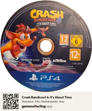 Crash Bandicoot 4: It's About Time PlayStation 4, PAL disc