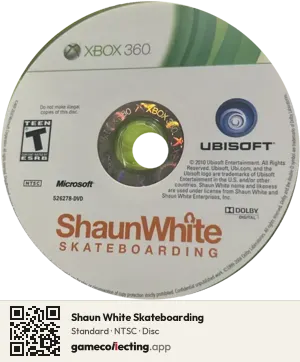 Shaun White Skateboarding Xbox 360, NTSC disc
