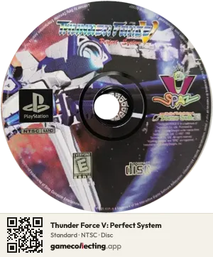 Thunder Force V: Perfect System PlayStation, NTSC disc